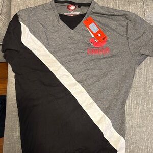 Canada Gray and Black V-Neck Men's Tee